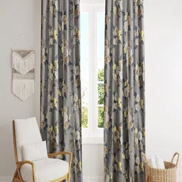 Homefab India Set of 2 Floral Room Darkening Long Door Curtains-image-99
