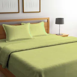 Arrabi Green Checked Mild Winter 550 GSM Double Bed Comforter-image-7