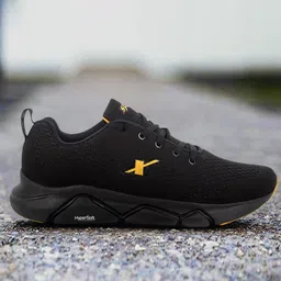 Sparx Men Black Mesh Running Shoes-4