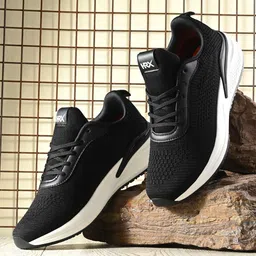 HRX by Hrithik Roshan Men Black Mesh Memory Foam Running Non-Marking Shoes-29