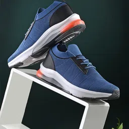 HRX by Hrithik Roshan Men Navy Blue & White Memory Foam Mesh Non-Marking Running Shoes-1