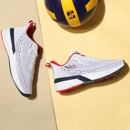 Campus Men White Mesh Lace Up Running Shoes-picture-13