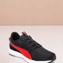 Puma Men Black & Red Woven Design Ealing Running Shoes-image-16
