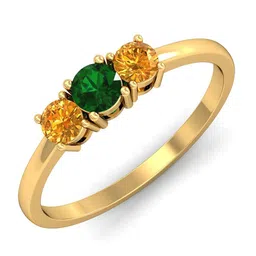 KUBERBOX Izarre 18KT Gold Emerald & Citrine Ring-2.12gm-picture-27