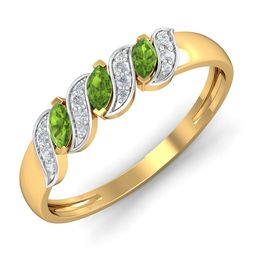 KUBERBOX Ginny  18KT Gold Diamond-Studded & Peridot Ring -1.94gm-image-19