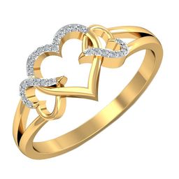 KUBERBOX Caricias Amor 18KT Gold Diamond Studded Finger Ring-2.79gm-image-74