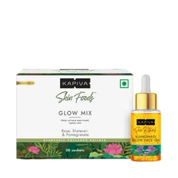 Kapiva Skin Foods Glow Mix For Even Tone & Radiant Skin 30 Sachets With Face Oil 30ml-14