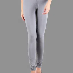SPIFFY Women Plus Size Grey Solid Churidar-picture-9