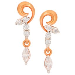 BHIMA Jewels 22K Hallmark 916 Purity Yellow And Rose Gold Hanging Stone Stud-image-47