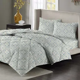 bsb home Grey & Beige Ethnic Motifs Microfiber Double King Superfine Bedding Set-image-80