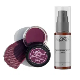 LOVE EARTH Multipot Lip-Cheek-Eyelid Tint 8g & Hyaluronic Acid Toner 100ml-16