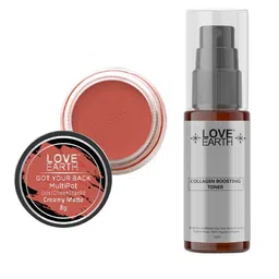 LOVE EARTH Multipot Lip-Cheek-Eyelid Tint 8g & Collagen Boosting Toner 100ml-36