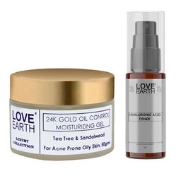 LOVE EARTH 24K Gold Oil Control Gel 50g & Hyaluronic Acid Toner 100ml-16