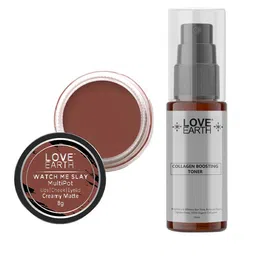 LOVE EARTH Multipot Lip-Cheek-Eyelid Tint 8g & Collagen Boosting Toner 100ml-57