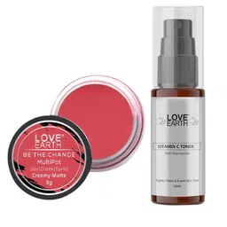 LOVE EARTH Multipot Lip-Cheek-Eyelid Tint 8g & Vitamin C Toner 100ml-35