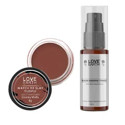 LOVE EARTH Multipot Lip-Cheek-Eyelid Tint 8g & Rajni Gandha Face Toner 100ml-21