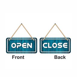CVANU Blue & White Open & Close Wooden Sign Board-picture-5