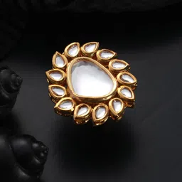 Jazz and Sizzle Gold-Plated Kundan-Studded Finger Ring-45