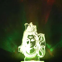 NMII White & Blue Printed Lord Shiv Acrylic 3D Illusion Plug Night Lamp-image-19