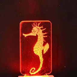 NMII Blue & Red Printed Acrylic 3D Illusion Plug Night Lamp-11