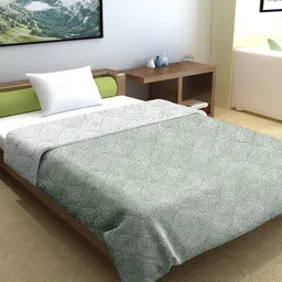 Divine Casa Grey & White Microfiber Reversible Mild Winter 120 GSM Single Bed Comforter-image-73