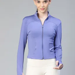 ATHLISIS Women Floral Colourblocked Lightweight Crop Training or Gym Sporty Jacket-50