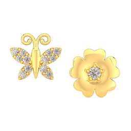 Joyalukkas 22 KT BIS Hallmark Gold Butterfly-Flower Stud Earrings-image-21