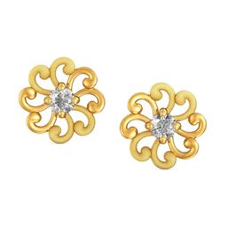 Joyalukkas Girls 22KT Gold Gemstone Studded Earrings- 0.97 gm-image-27