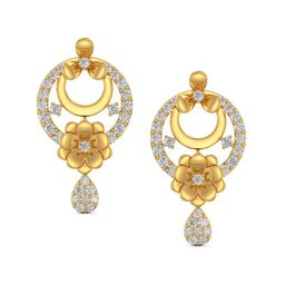 Joyalukkas 22KT Gold Floral Drop Studs-image-39