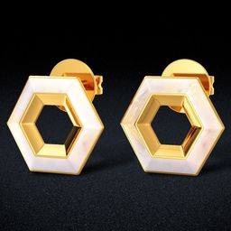 Joyalukkas Girls 18KT Gold Mother of Pearl Stud Earrings -4.73gm-image-72