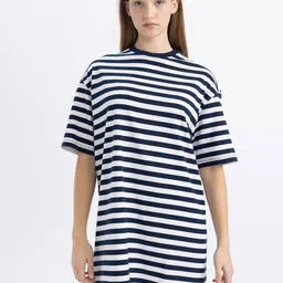 DeFacto Striped A-Line Mini Dress-image-26