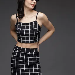 TANDUL Checked Shoulder Straps Slip-On Co-ords-picture-22
