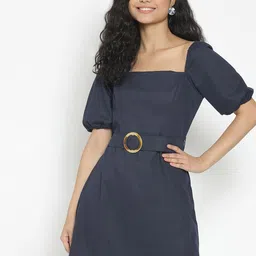 MARC LOUIS Blue A-Line Mini Dress-image-34