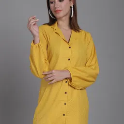Enchanted Drapes Cotton Striped Shirt Mini Dress-image-89