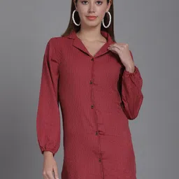 Enchanted Drapes Cotton Striped Shirt Mini Dress-image-54