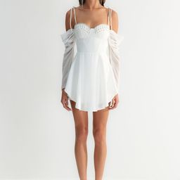Trendyol Shoulder Straps Cold-Shoulder Sleeves Embellished A-Line Mini Dress-image-5