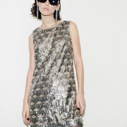 Marks & Spencer Embellished Sequined Detail A-Line Mini Dress-picture-1