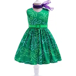 StyleCast x Revolte Girls Floral Printed Fit and Flare Dress Comes with a belt-picture-27
