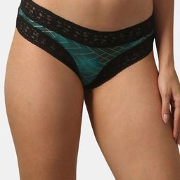Soie Printed Mid-Rise Lace Back Basic Briefs-image-11