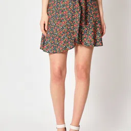 Zastraa Printed A-Line Flared Skirt-image-5