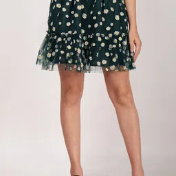 Frolic Rolic Printed Tiered Mini Skirt-image-75