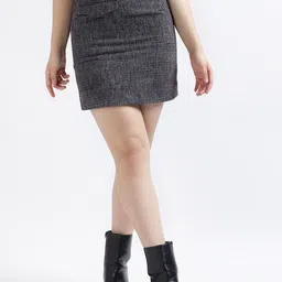 CENTRESTAGE Knitted Textured Straight Mini Skirt-picture-47