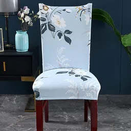 HOUSE OF QUIRK Turquoise Blue & Green 2 Pieces Printed Stretchable Removable Chair Covers-image-91