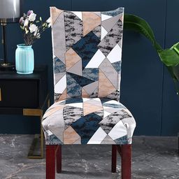 HOUSE OF QUIRK Grey & White 2 Pieces Printed Stretchable Removable Chair Covers-image-40