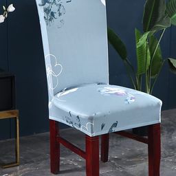 HOUSE OF QUIRK Blue 6 Pieces Printed Stretchable Removable Chair Covers-image-40