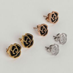 EL REGALO Women Set Of 3 Gold-Plated Contemporary Studs Earrings-25