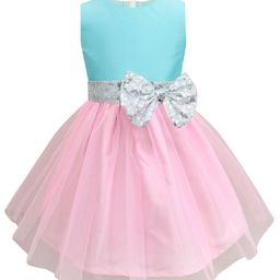 A T U N Girls Pink Party Bow Dress-image-37