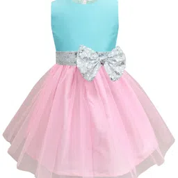 A T U N Girls Blue & Pink Dress-54