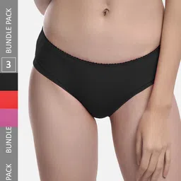 FIMS Women Pack Of 3 Mid Rise Seamless Hipster Briefs-picture-58