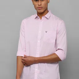 Allen Solly Men Pink Slim Fit Micro Checked Casual Cotton Shirt-image-49